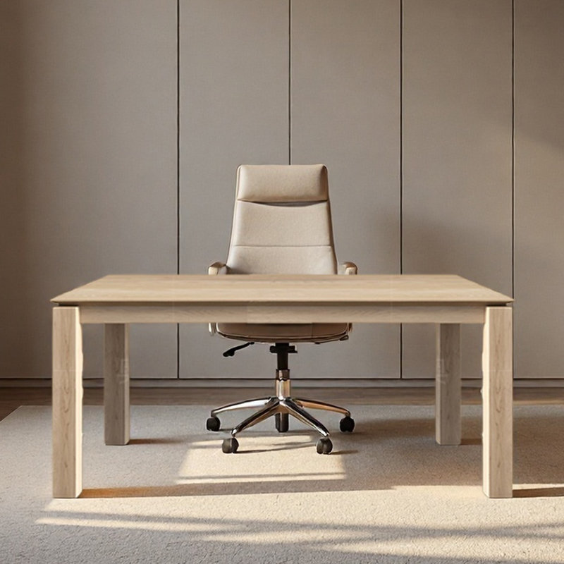 Bureau long en bois massif pour le bureau et les réunions