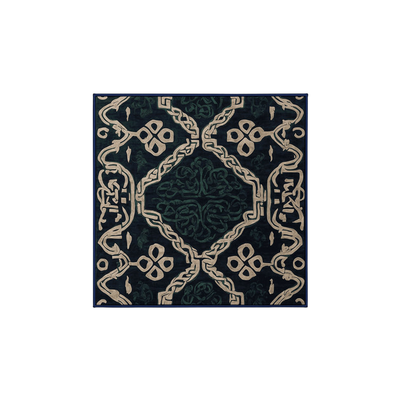 Machine Washable Gray Area Rug, Square 6'