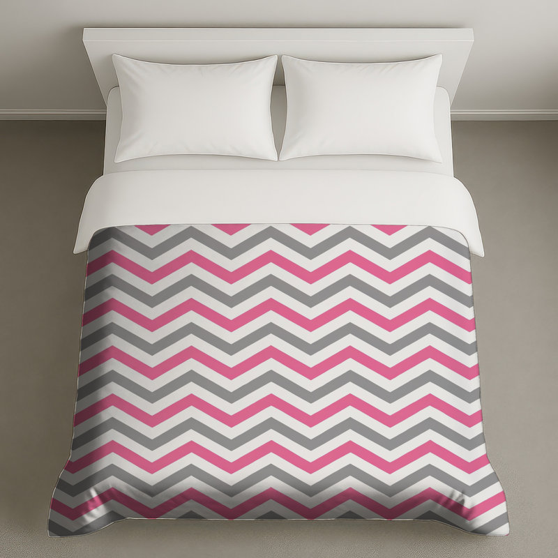 Housses de couette à chevrons roses, Twin