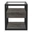 Table de chevet, table d'appoint de style industriel, table de bout avec tiroir et plateau en verre trempé