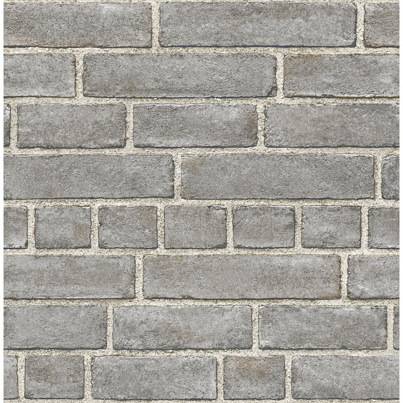 Rouleau de papier peint L 33 pi x l 20,5 po Façade Dove Brick, gris