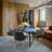 Matthew Leather Dining Chair, Modern Mid Century Accent Chair with Armrests and Iron Legs, Faux Leather Upholstered Kitchen Desk Chair for Dining Room, Living Room, Office Furniture-123223577-67941227