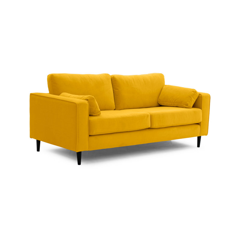 Millerville Velvet Sofa, 93"H x 193"W x 93"D, Mustard
