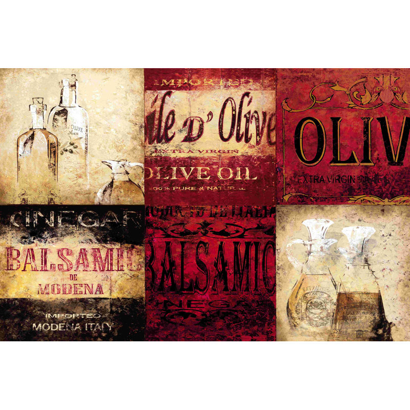 Huile d'olive et vinaigre - reproduction sur toile tendue, L 48 po x H 32 po