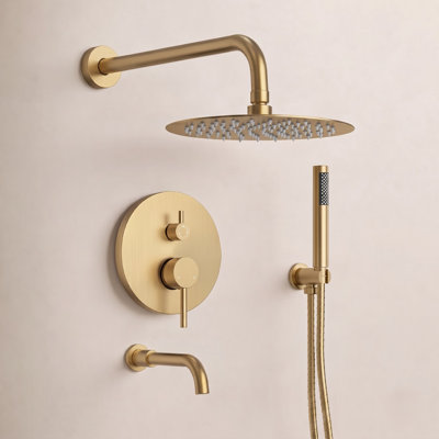 AquaSpa 10" Shower System with Tub Faucet