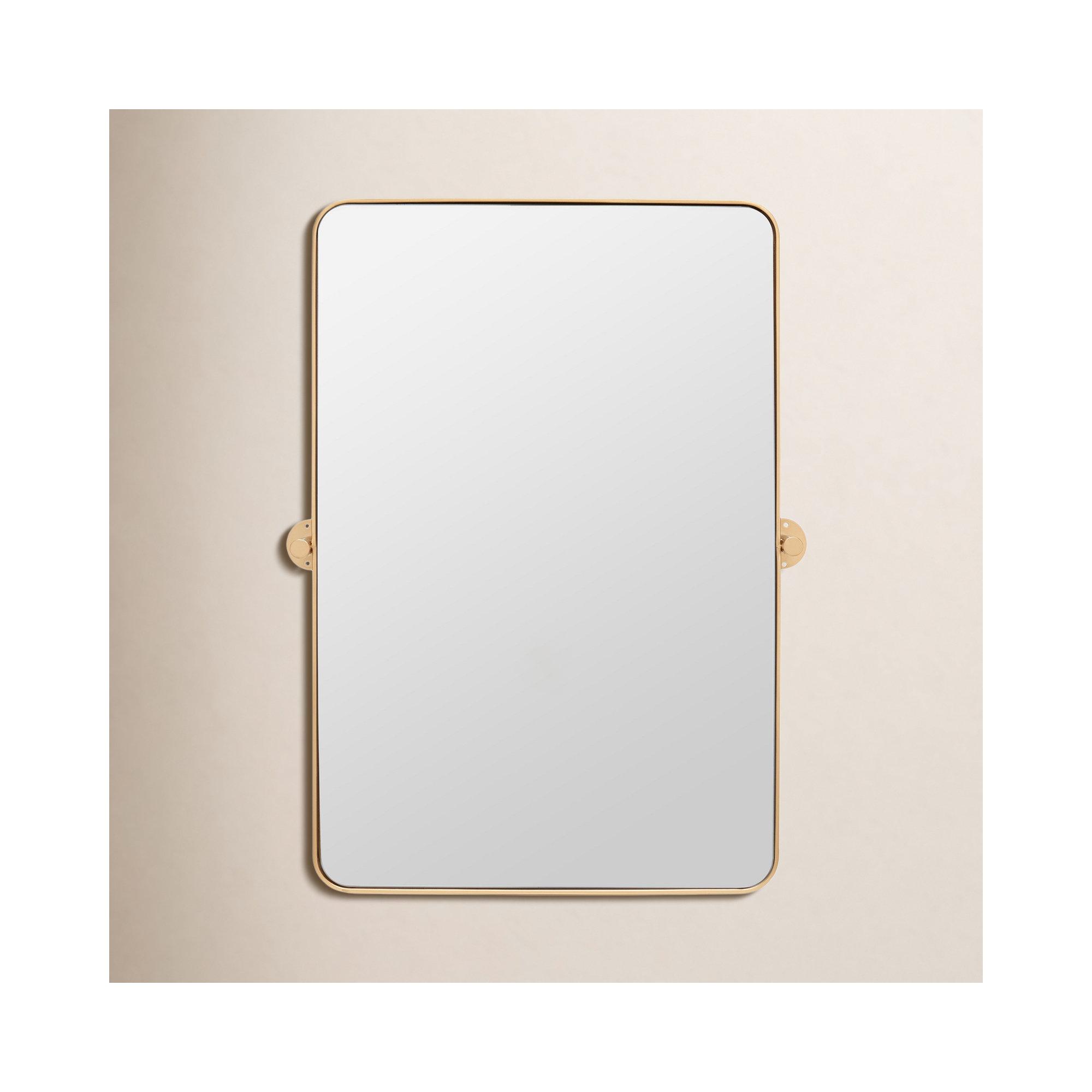 Evvie Metal Rectangle Mirror, Gold