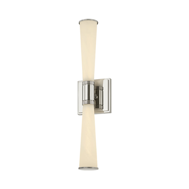 2 - Light LED Vanity Light, 18" H x 4.25" W x 3.25" D, Matte Cloud / Polished Nickel, 11