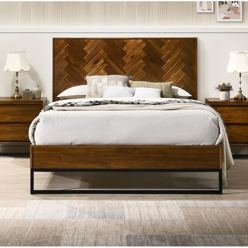 Lit plateforme Charlize, Grand, Brun