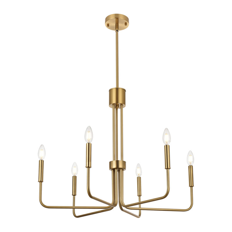 Qmari 6 - Light Dimmable Classic / Traditional Chandelier, Gold
