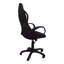 Chaise de bureau, jeux, hauteur réglable, pivotant, ergonomique, accoudoirs, bureau d'ordinateur, travail, tissu noir et rouge, métal noir, contemporain, moderne