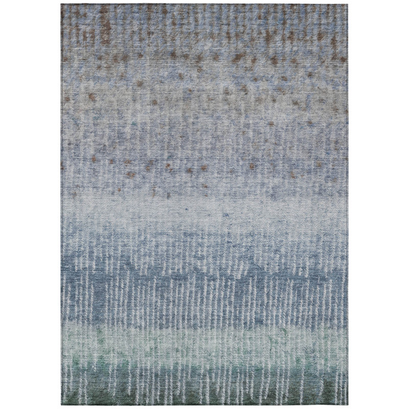 Machine Washable Indoor/Outdoor Chantille ACN2811 Modern Rug, Blue, 3' x 5'
