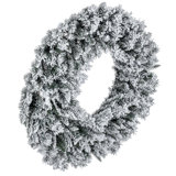 36" Flocked Utica Fir Artificial Unlit Wreath with 220 Realistic Flocked PVC Tips