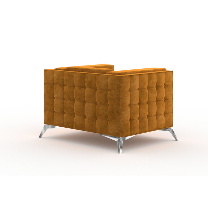Magnus Upholstered Club Chair, Gold