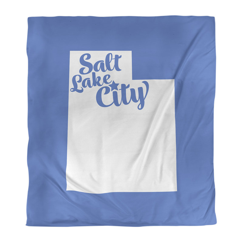 Housse de couette réversible simple Salt Lake City Utah, Microfibre, Housse de couette simple TG, Bleu