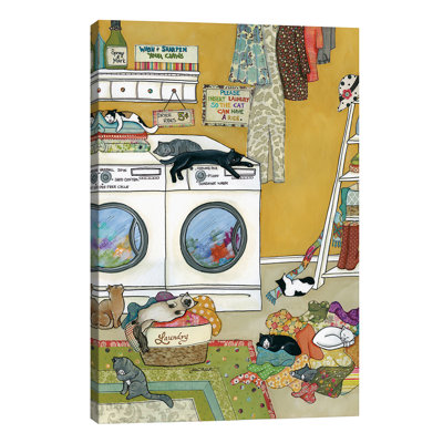 Purrfectly Fluffed by Jamie Morath - Wrapped Canvas Print
