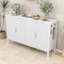 Buffet moderne à rayures avec crochets latéraux, tablettes réglables et supports cachés à l'arrière-58695812
