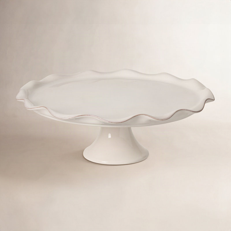 Cook & Host Stoneware Cake Stand, White