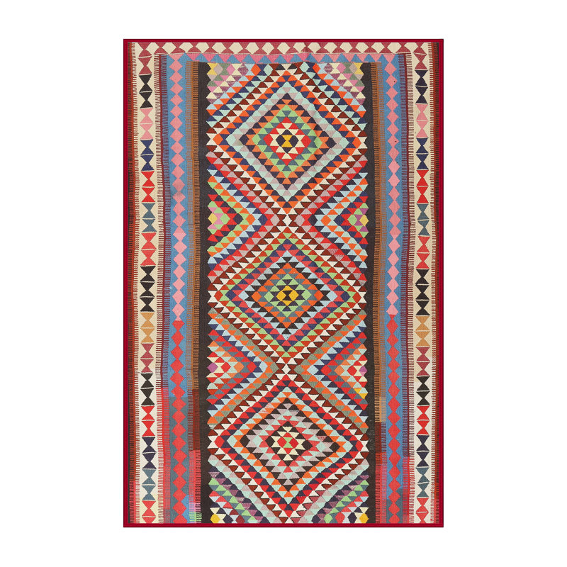 Tapis décoratif rouge Zeller du Sud-Ouest, Rectangle 5 pi x 7 pi