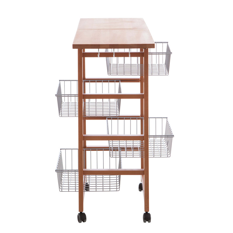 Millwright Solid Wood Kitchen Cart, Cherry