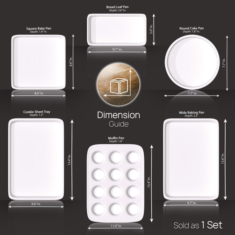 NutriChef 6 Piece Non-Stick Ceramic Bakeware Set