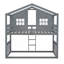 Lit superposé au-dessus de la maison avec échelle, lit en bois-1898425452