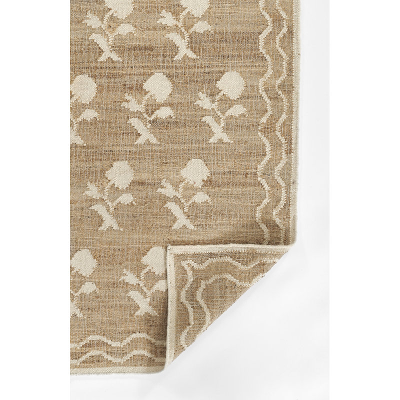 Erin Gates by Momeni Orchard Leaning Flower Jute and Wool Hand Woven Ivory Area Rug, Runner 2'3" x 8'