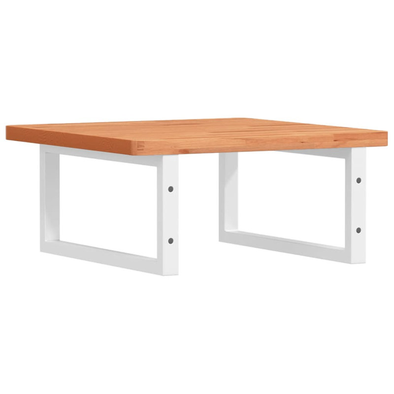 Ariatna 50cm Solid Wood Bathroom Vanity Top, Beech/White
