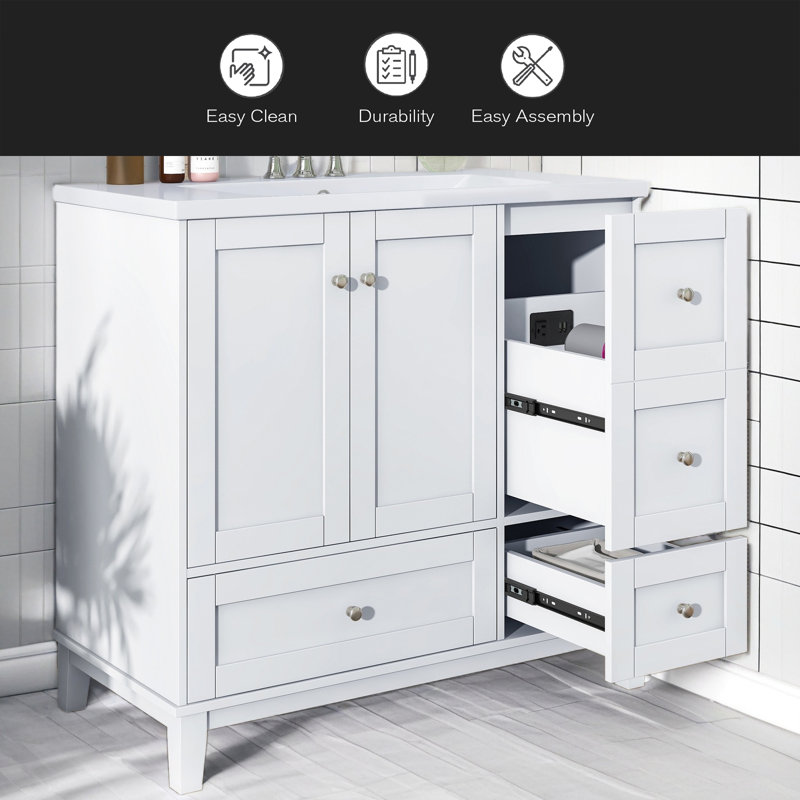 Meuble-lavabo 36 po (lavabo non inclus), Blanc