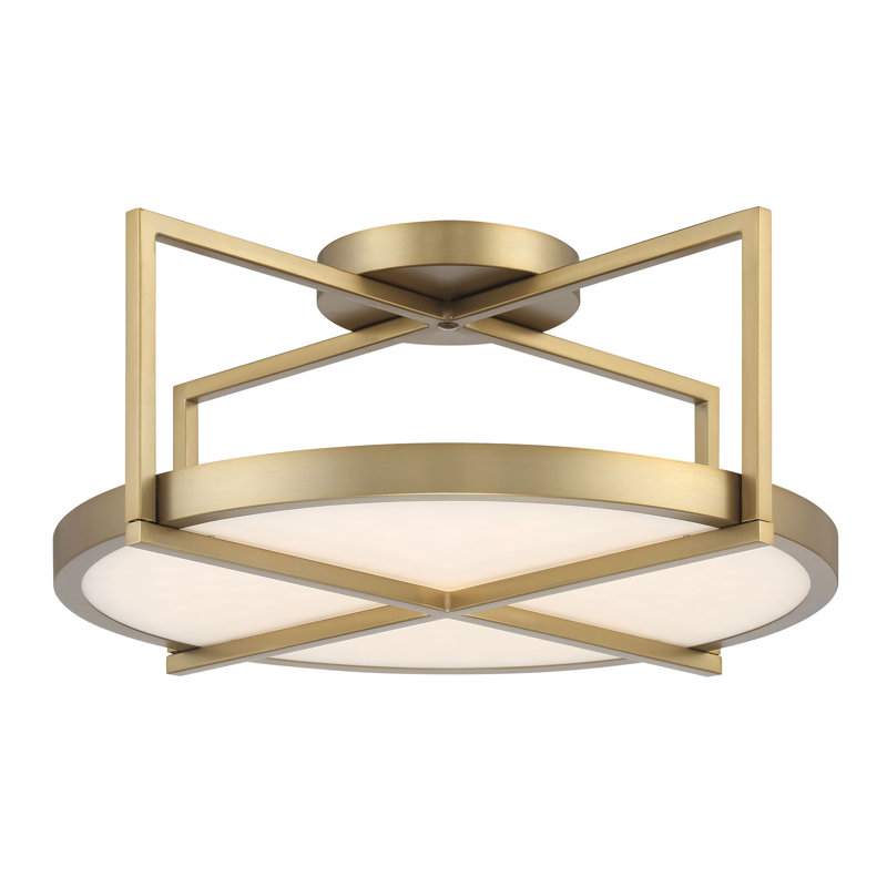 LED Semi Flush Mount, 8" H x 18" W x 18" D