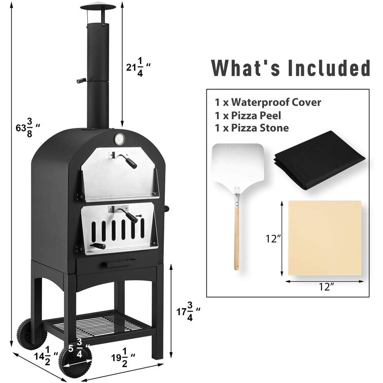 U-MAX Steel Freestanding Wood Burning Pizza Oven