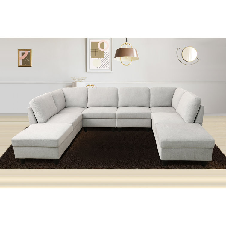 Latitude Run® Joyate 8 - Piece Upholstered Sectional & Reviews | Wayfair