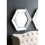 Gorgeous Silver Finish 21" X 18" Hexagon Wall Mirror, Home Decor - Living Room, Entryway, Bedroom Decorative Mirror In Attractive