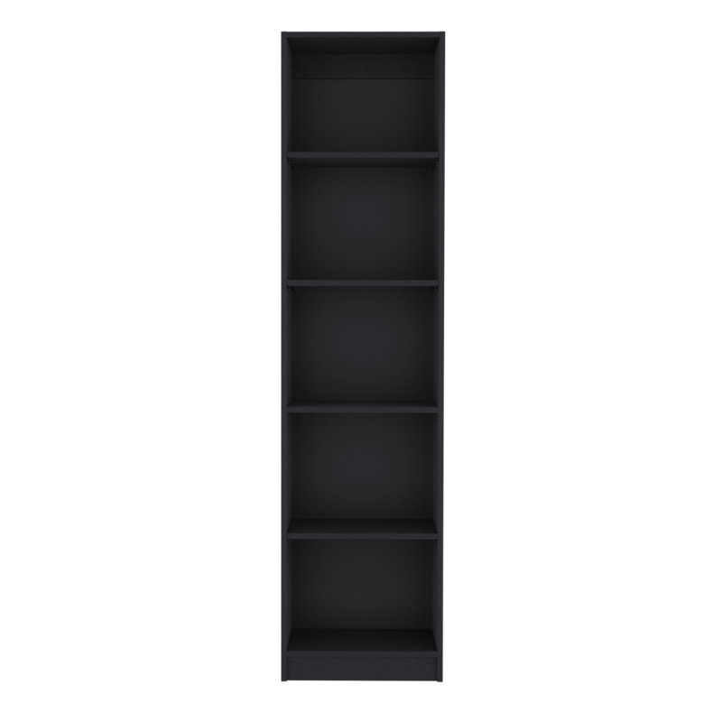 Bibliothèque Home Xs avec tablettes à 5 niveaux et design mince - Noir - Bureau