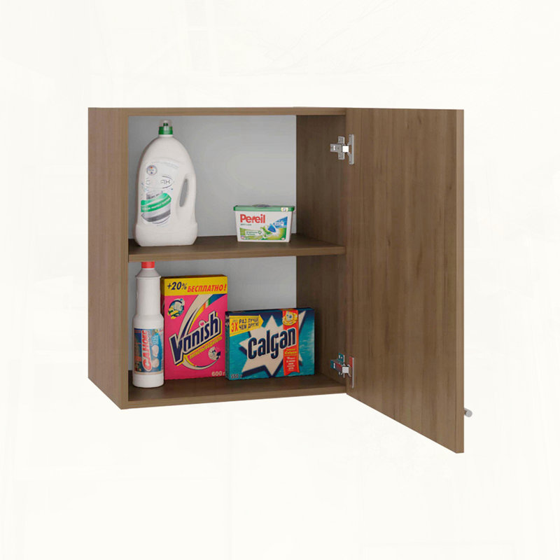 Armoire murale en chêne naturel avec deux tablettes, Oak
