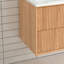 Ensemble de meuble-lavabo flottant 24 po, armoire de salle de bain murale en bois massif avec 2 tiroirs de rangement, lavabo intégré en résine