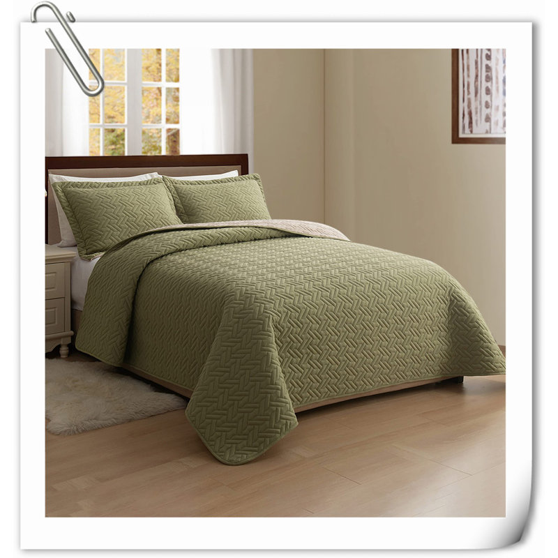 Quilts Machine Woven Geometric Shapes Quilt, King Quilt + 2 Shams
