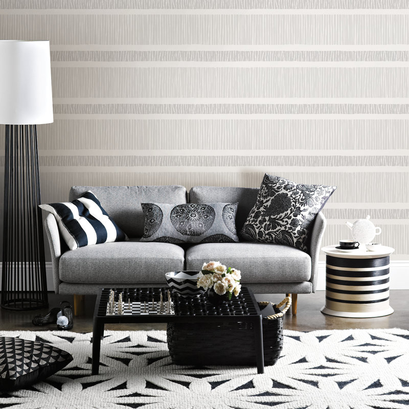 Rouleau de papier peint L 33 pi x l 20,5 po Aaliya, Gris