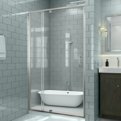 privdr 38"-42" W X 71" H Pivot Swing Framed Shower Door with 1/4" Tempered Clear Glass