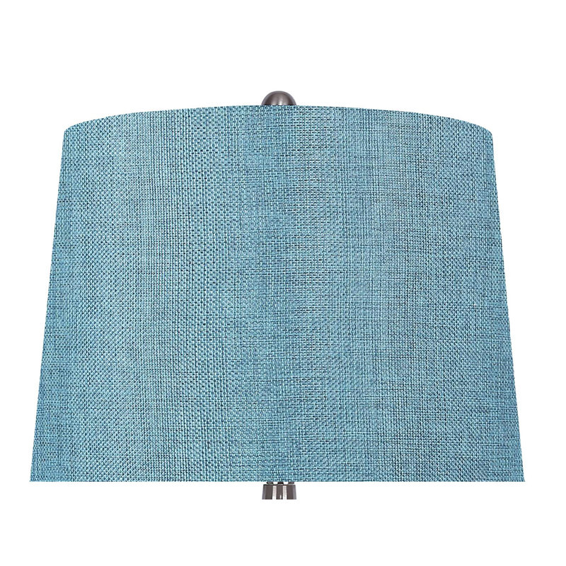 Mcmunn Metal Table Lamp, Brushed Nickel, Turquoise