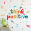 Autocollants muraux multicolores «Think positif»