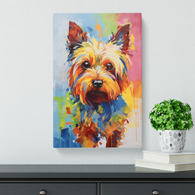 Yorkshire Terrier Colour Field - Wrapped Canvas