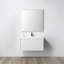 Meuble-lavabo flottant 36 po avec lavabo en acrylique Lovold - Armoire murale en bois avec façade cannelée, tiroirs à fermeture en douceur et design moderne-87851083
