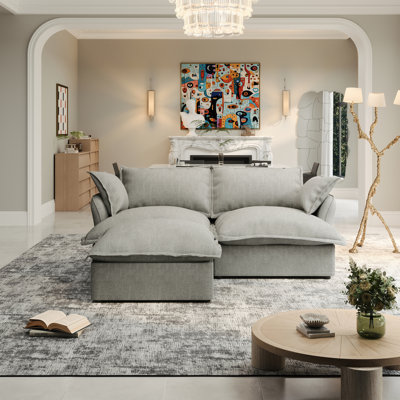 Rinny 82'' Upholstered Sofa, Cloud Sofa, Modular Sectional Sofa L-shape Couch for Living Room