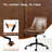 Faux Leather Armless Swivel Task Chair with Tilting Rock and Adjustable Seat Height, Yellow Brown-27295852
