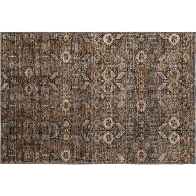 Premium Machine Washable Cerrito AMF574 Chocolate Rug