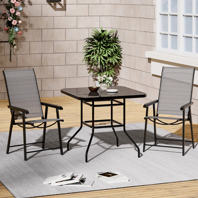 Daud 2 - Person Patio Dining Set with Square Table