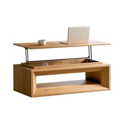Modern Coffee Table Accent Tea Table with Storage and Adjustable Height