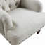 Fauteuil d'appoint capitonné de luxe, revêtement en tissu beige doux avec structure en bois massif pour le salon
