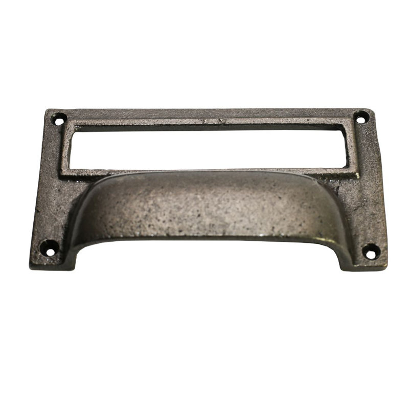 4" Large Card Holder Cup Handle Antique Brass, Natural, 65mm