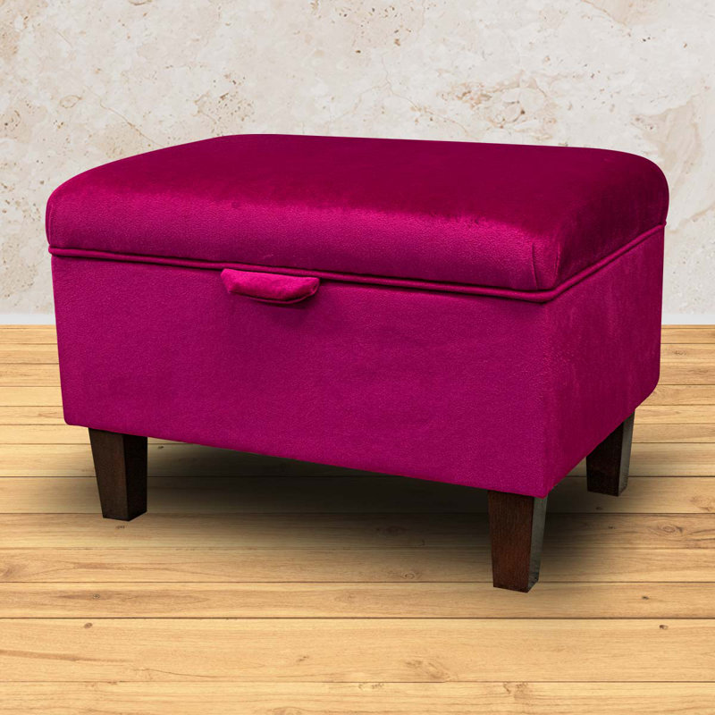 50.8cm Wide Rectangle Solid Colour Footstool Ottoman with Storage
